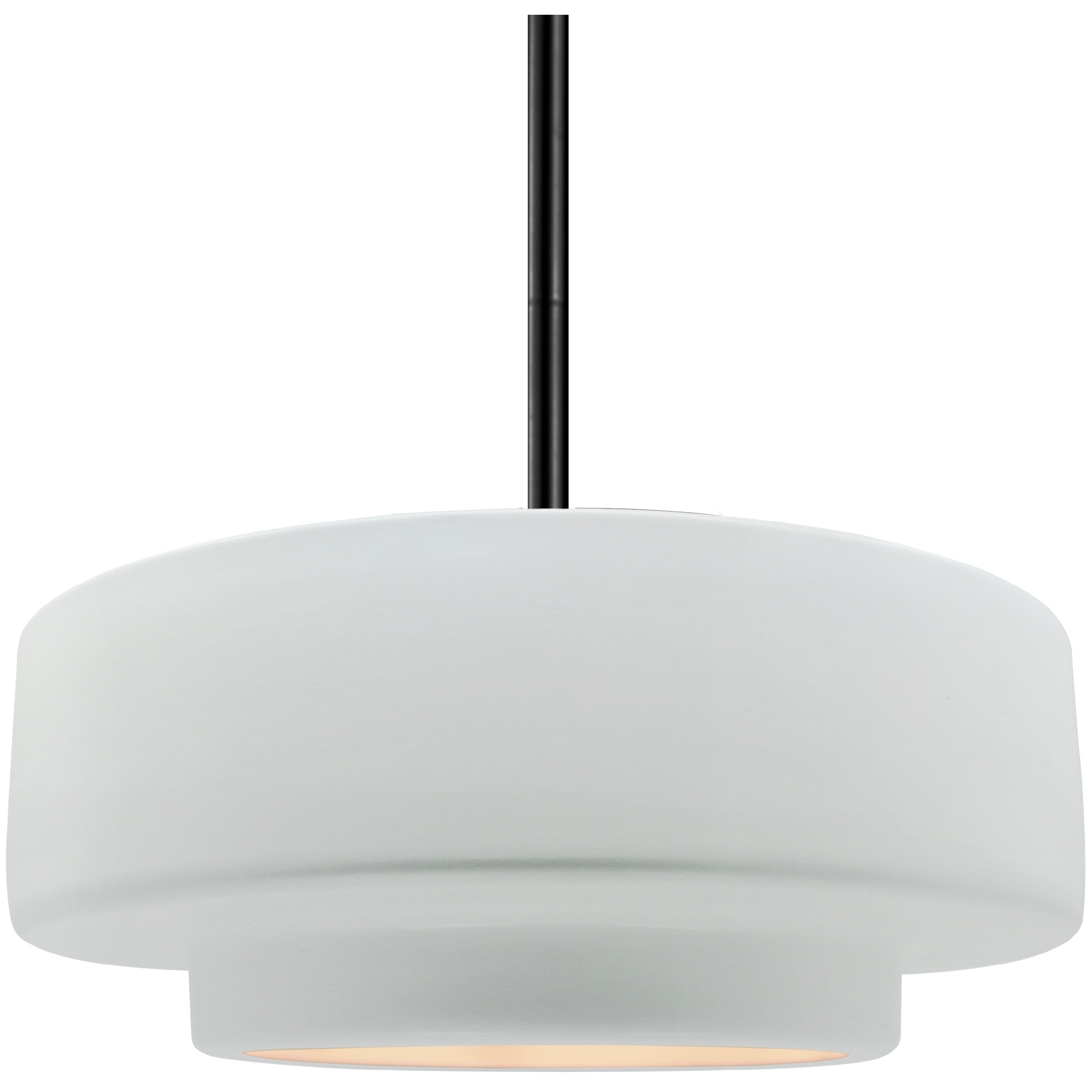 Radiance Collection - Tier Pendant Ceiling Light in Matte Black, Dedicated LED, Black Cord, Gloss White, 14.5W x 5.25H, Form+Finish+Function