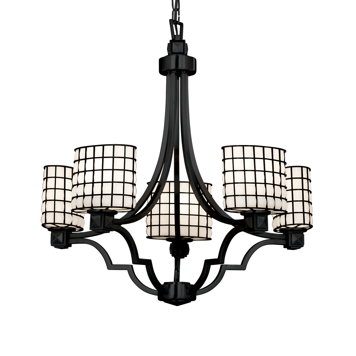 Wire Glass LED 28 inch Polished Chrome Chandelier Ceiling Light in 3500 Lm LED, Swirl with Clear Bubbles, Cylinder with Flat Rim, Argyle