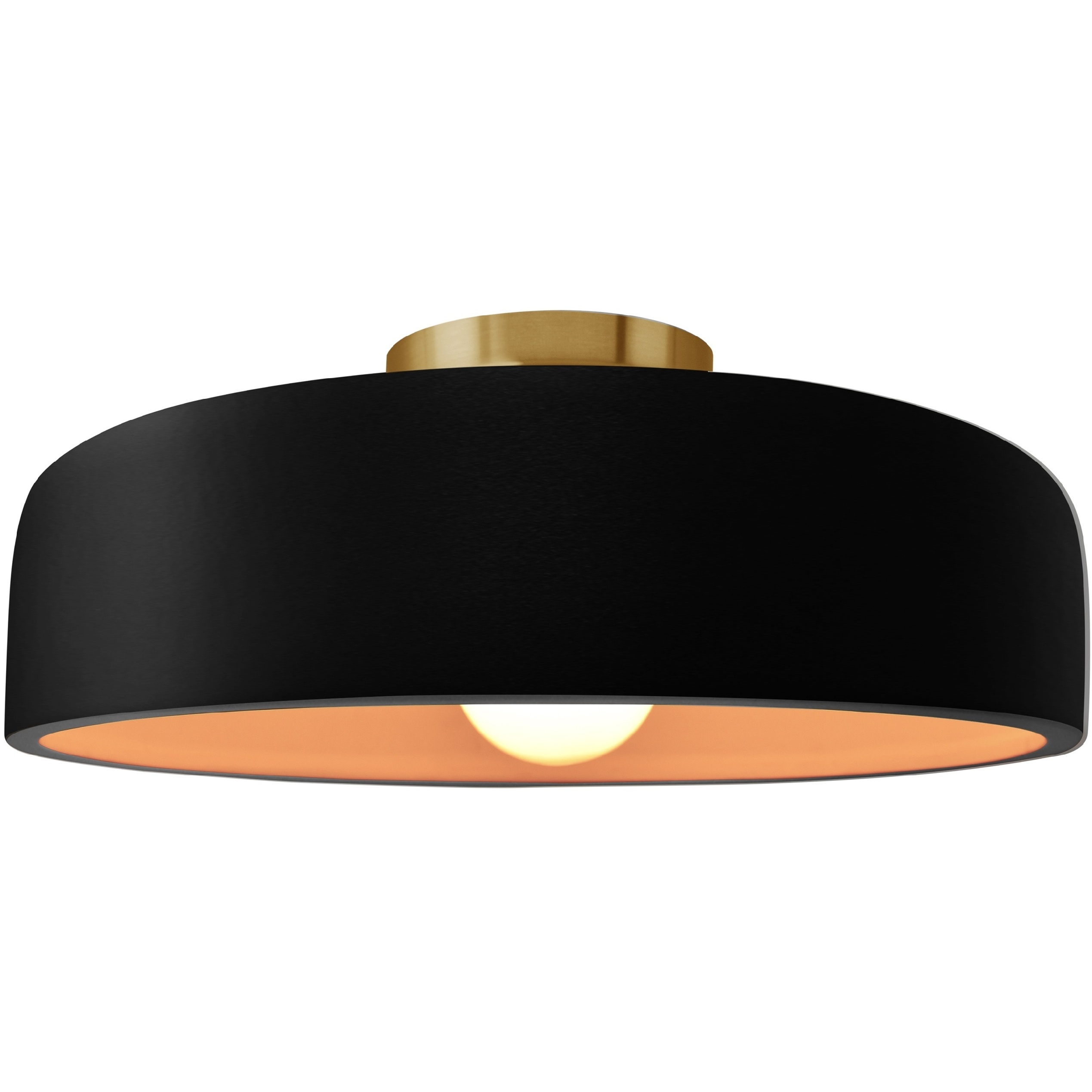 Radiance Collection - Spire 1 Light 13 inch Carbon Matte Black and Champagne Gold and Brushed Brass Semi-Flush Ceiling Light in Replaceable Bulb, Carbon Matte Black/Champagne Gold, 13W x 6H, Form+Finish+Function