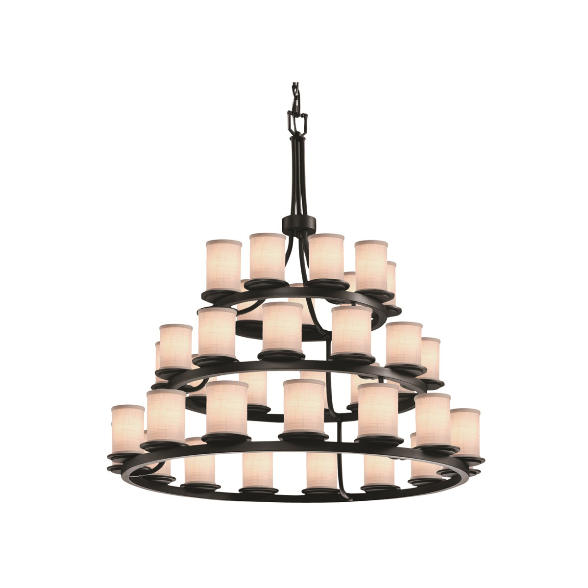 Textile LED 42 inch Matte Black Chandelier Ceiling Light