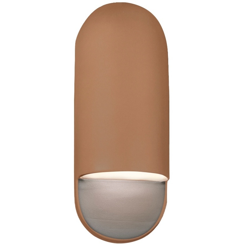 Ambiance Collection - Capsule LED 5 inch Adobe Outdoor Wall Sconce in Dedicated LED, 4D x 14H, Form+Finish+Function
