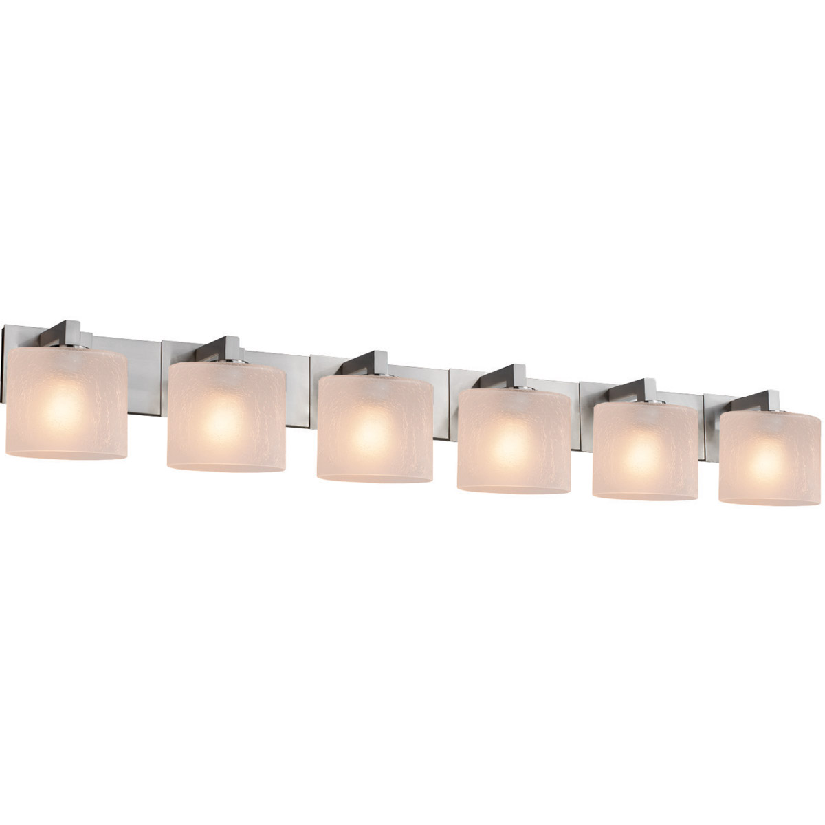 Fusion LED 55.5 inch Polished Chrome Bath Bar Wall Light in 4200 Lm LED, Cylinder with Flat Rim, Weave Fusion, Modular