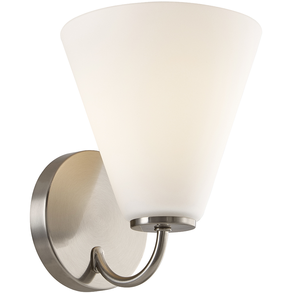 Fusion Collection - Pavia Family 1 Light 6.75 inch Brushed Nickel and Opal Wall Sconce Wall Light, EVOLV